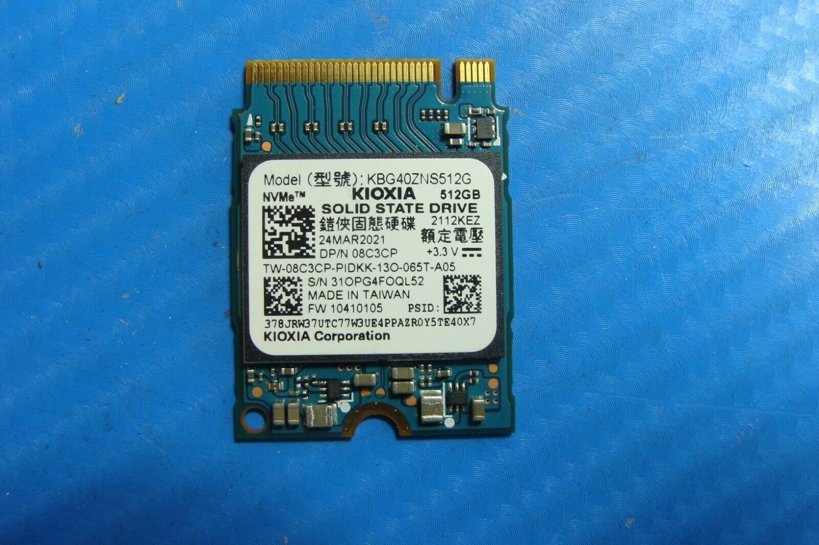 Dell 5402 Kioxia 512Gb M.2 NVMe SSD Solid State Drive kbg40zns512g 8c3cp 