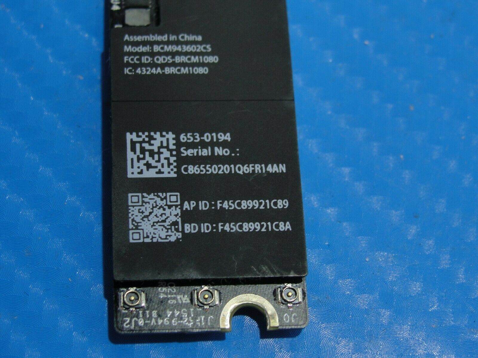 MacBook Pro A1502 13 2015 MF839LL MF840LL MF841LL WiFi Wireless Card 661-02363 - Tested Computer Laptop Parts