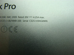 MacBook Pro A1398 MJLQ2LL/A MJLT2LL/A Mid 2015 15" Genuine Bottom Case 923-00544 