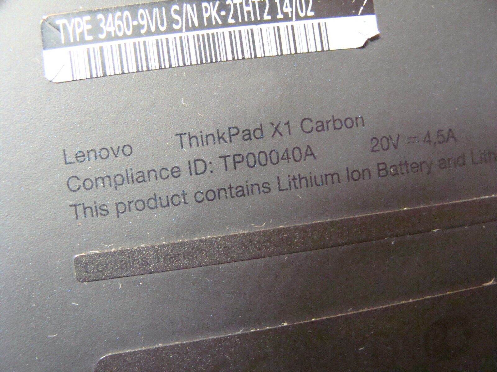 Lenovo ThinkPad X1 Carbon 1st Gen Bottom Case Base Cover w/Speakers 60.4RQ43.001 - Tested Computer Laptop Parts