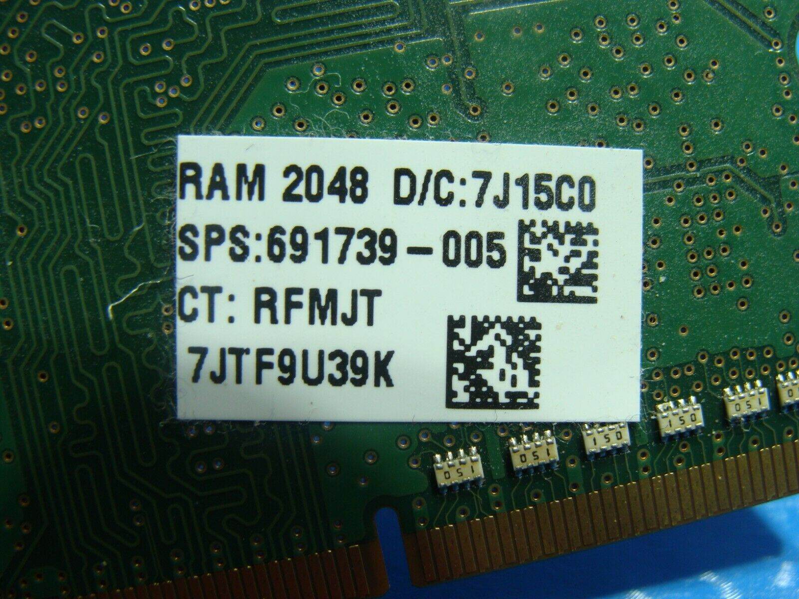 HP m6-p114dx Samsung 2GB 1Rx16 PC3L-12800S SO-DIMM RAM Memory M471B5674EB0-YK0 - Tested Computer Laptop Parts