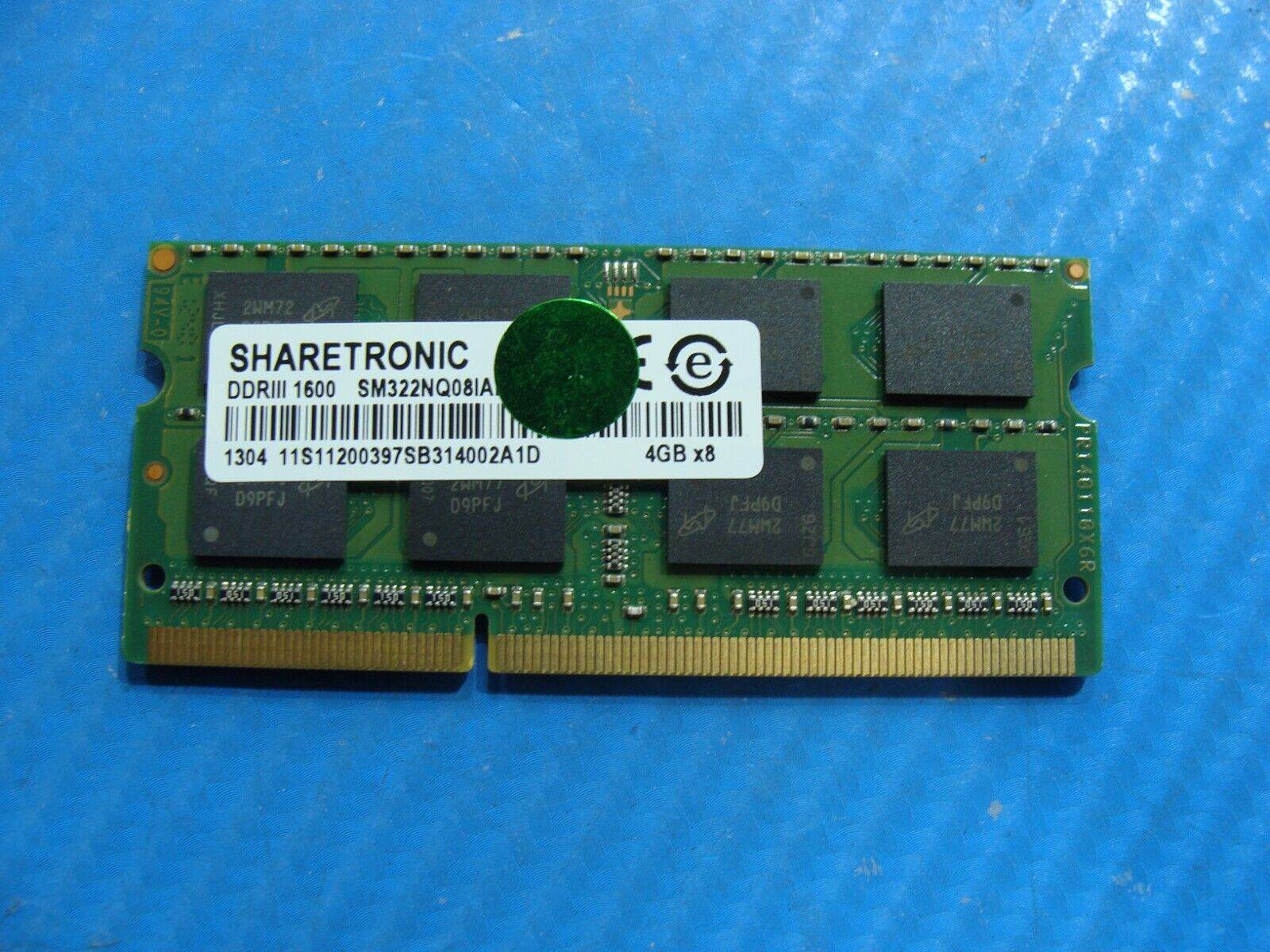 Lenovo Yoga 13 Sharetronic SO-DIMM RAM Memory 4GB DDR3 1600MHz SM322NQ08IAF - Tested Computer Laptop Parts