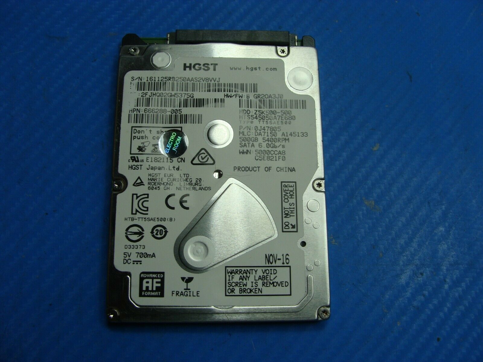 HP m3-u101dx HGST 500GB SATA 2.5