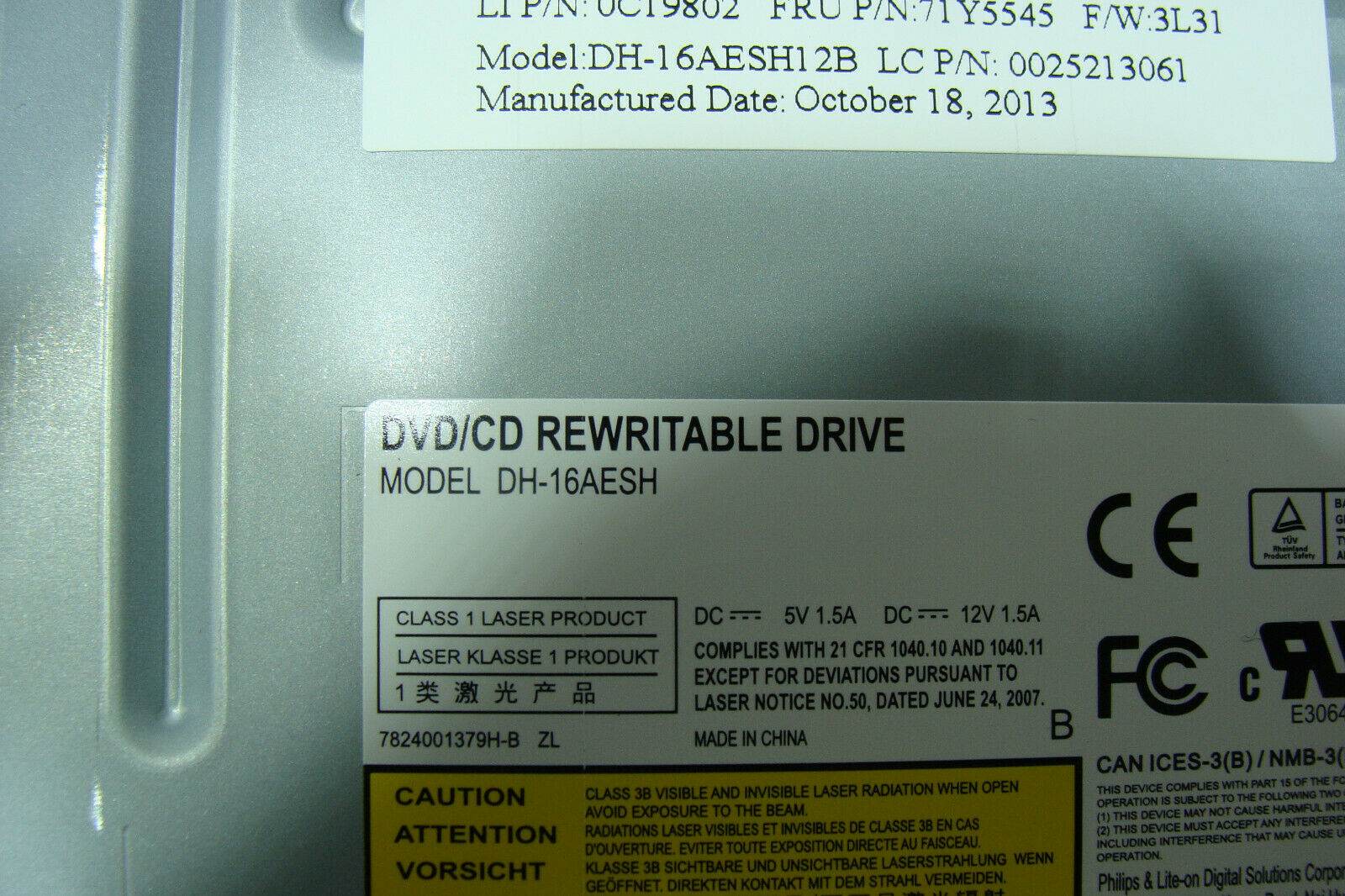 Lenovo H530s Genuine Desktop DVD/CD-RW Burner Drive DH-16AESH - Tested Computer Laptop Parts
