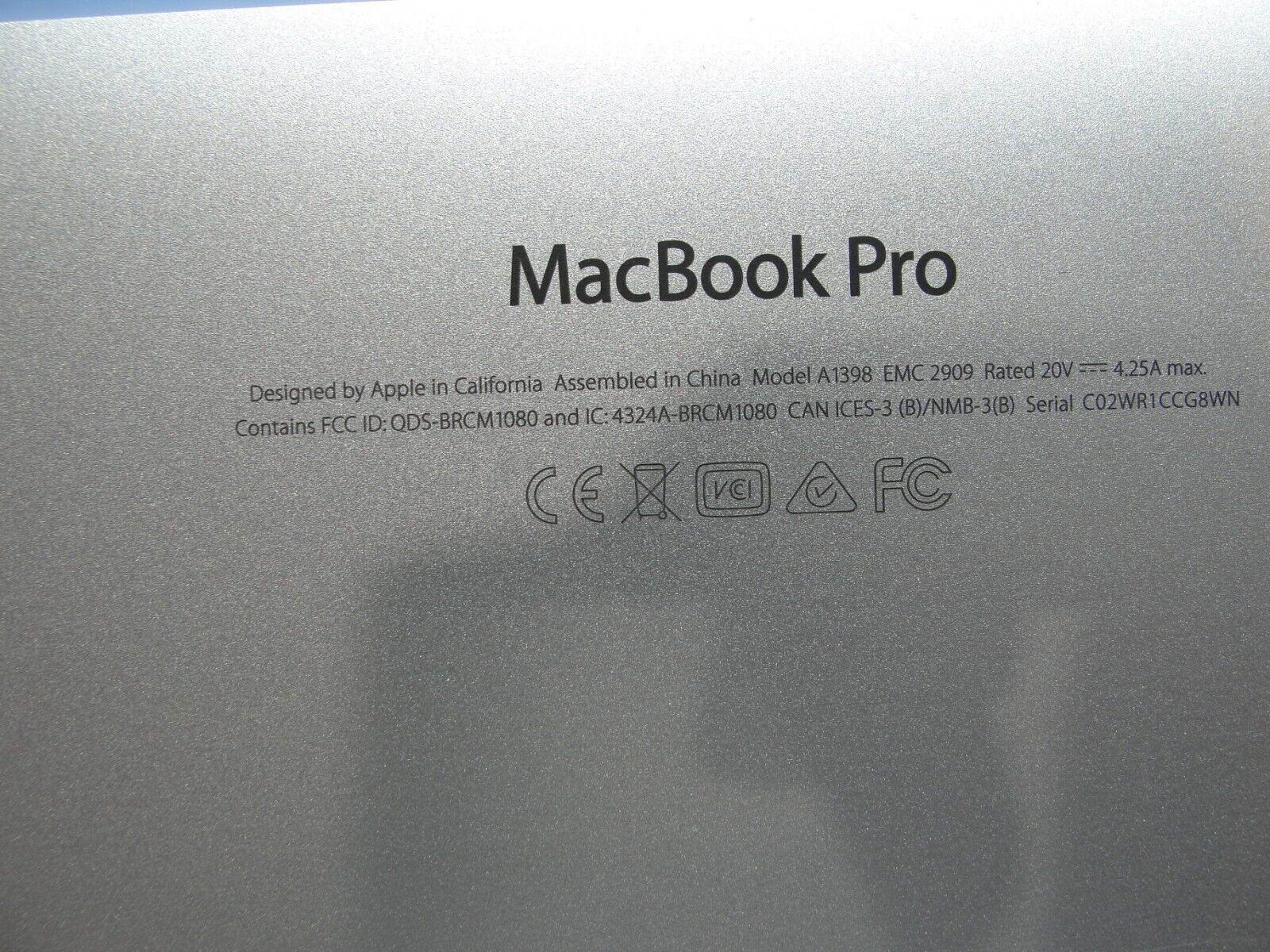 MacBook Pro A1398 15