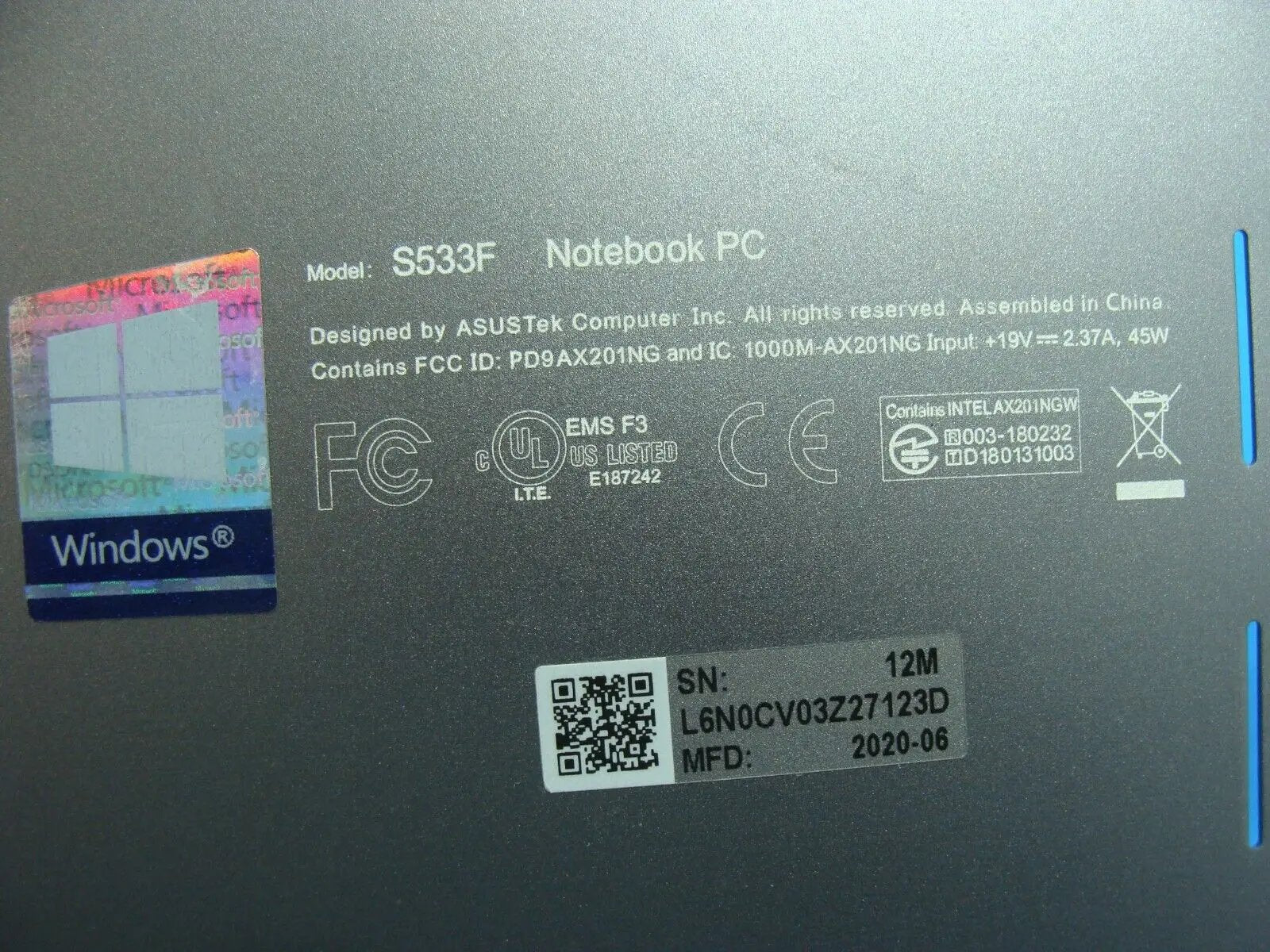 Asus VivoBook S15 S533F 15.6 Bottom Case Base Cover 13N1-AUA0L115A