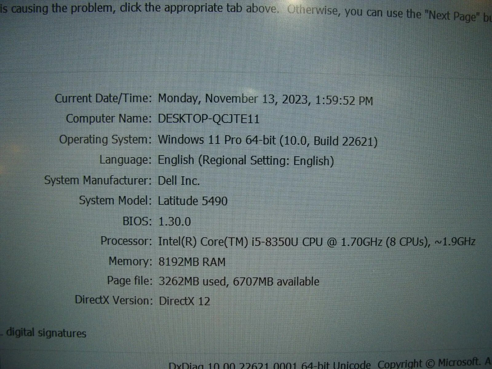 Dell Latitude 5490 i5-8350U 1.7GHz 8GB 256GB SSD 14