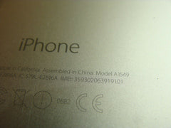 iPhone 6 Verizon A1549 MG652LL/A Late 2014 4.7" Gold Back Case w/Battery GS65607 Apple