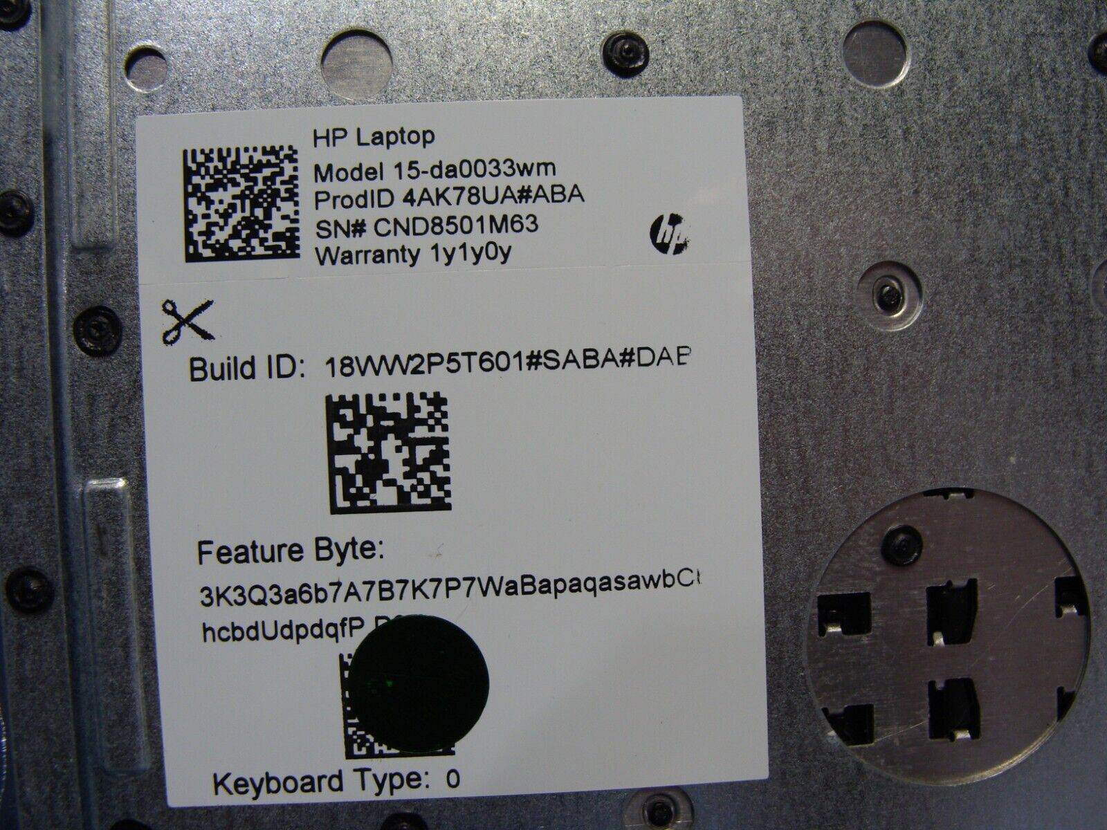 HP 15.6” 15-ba0033wn Palmrest w/Keyboard TouchPad & Speakers AP29M000A01 Grade A - Tested Computer Laptop Parts