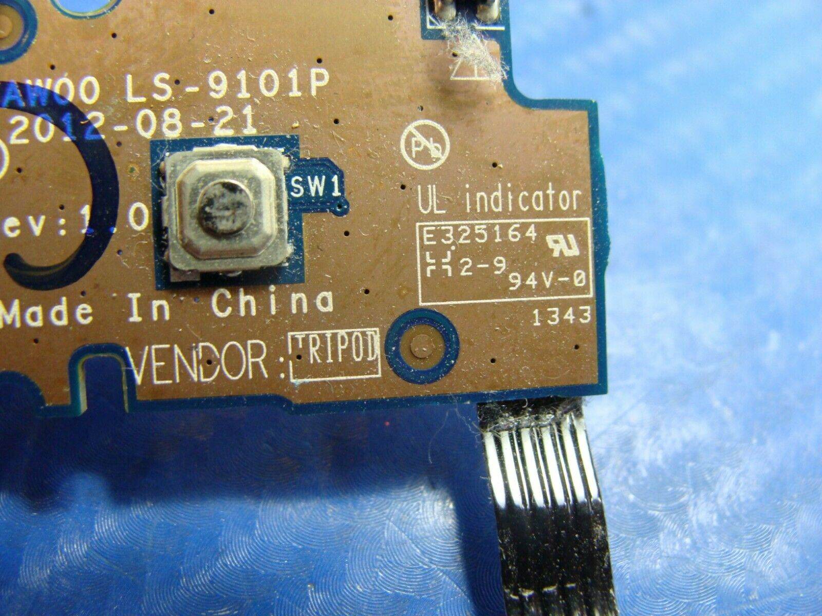 Dell Inspiron 15-3521 15.6 Genuine Laptop Power Button Board w/Cable LS-9101P #1 - Tested Computer Laptop Parts