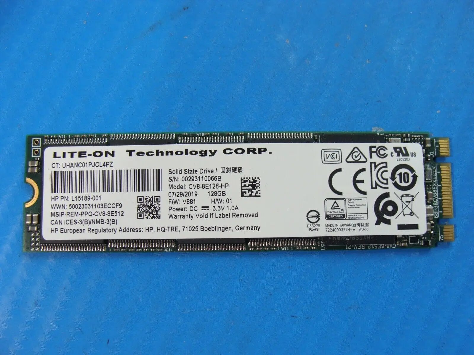 HP 15-dq100 Lite-On 128GB M.2 SSD Solid State Drive CV8-8E128-HP L15189-001