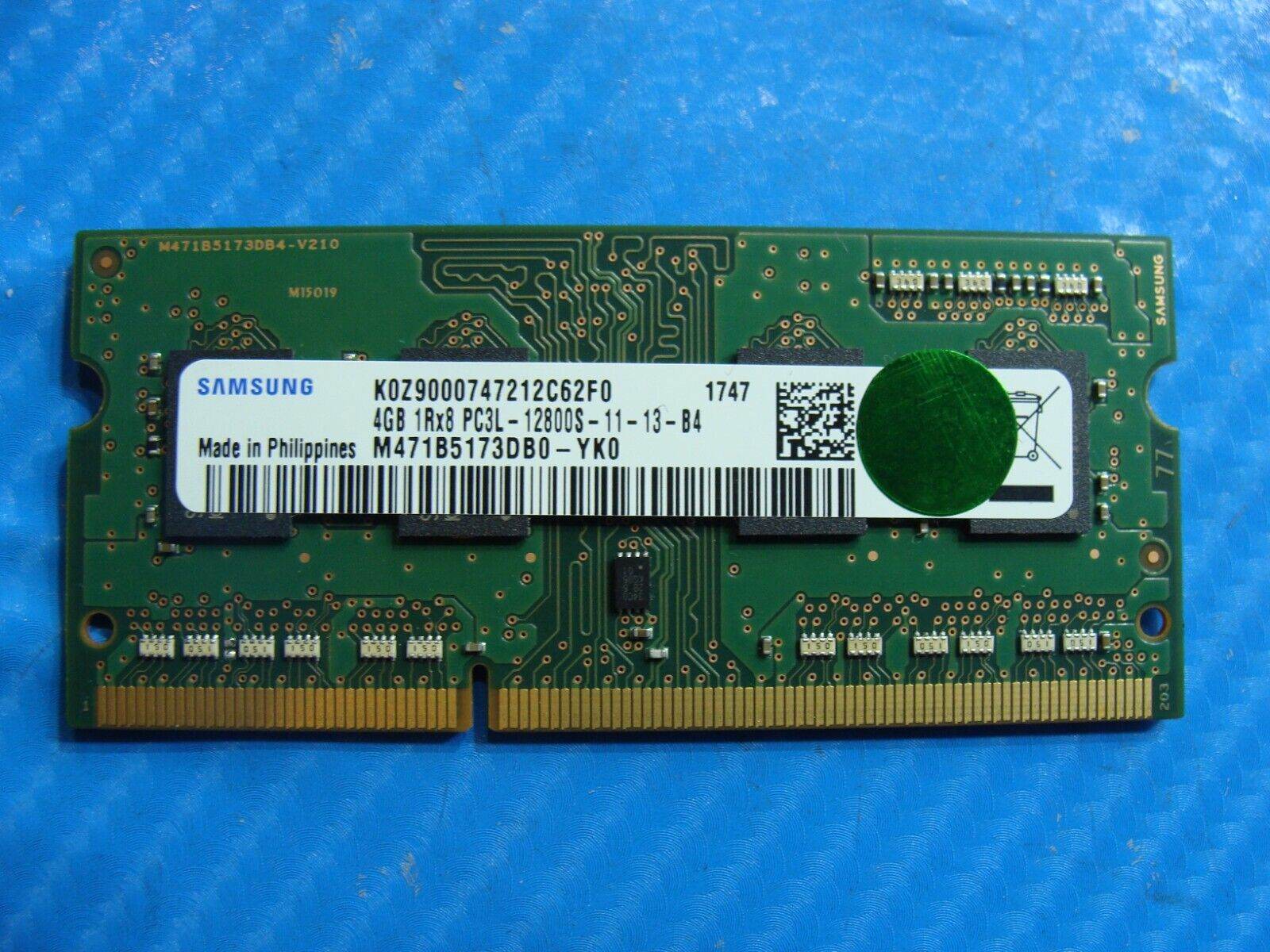 HP 15-f387wm Samsung 4GB 1Rx8 PC3L-12800S Memory RAM SO-DIMM M471B5173DB0-YK0 - Tested Computer Laptop Parts
