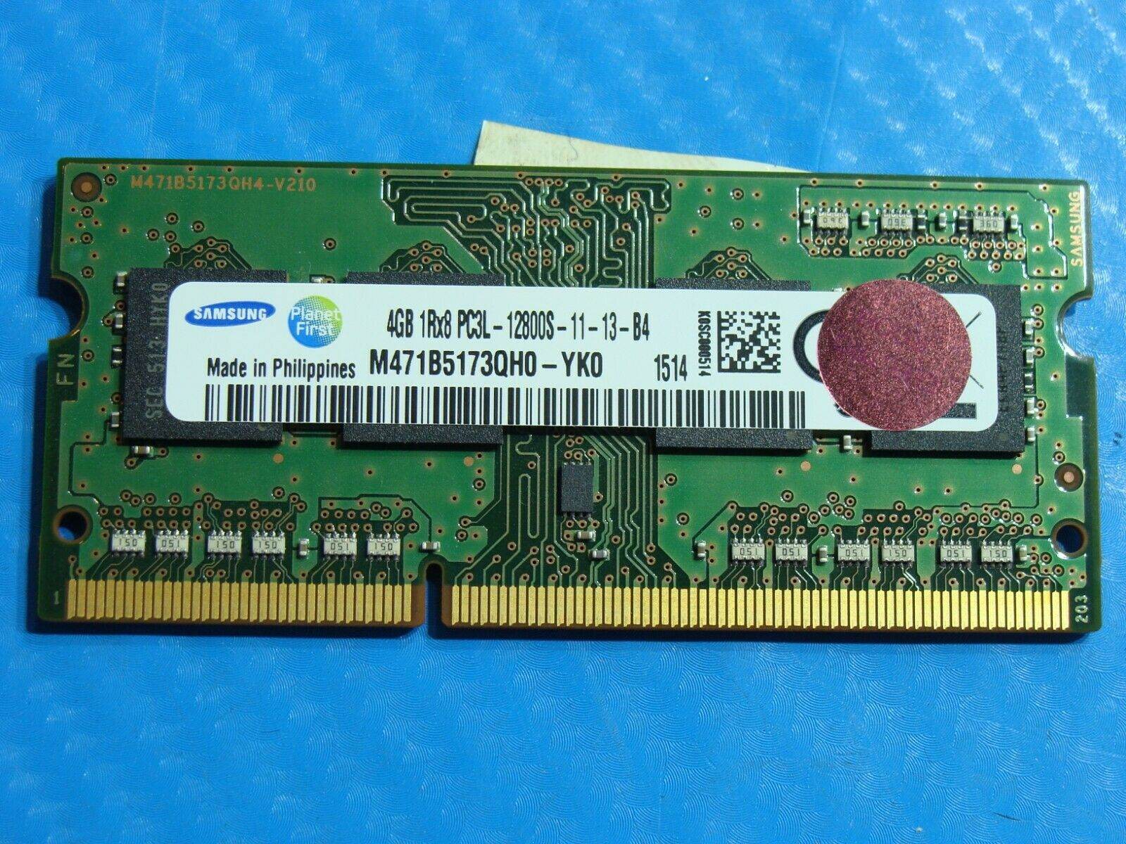 HP 11-n010dx Samsung 4GB SO-DIMM Memory RAM PC3L-12800S M471B5173QH0-YK0 - Tested Computer Laptop Parts