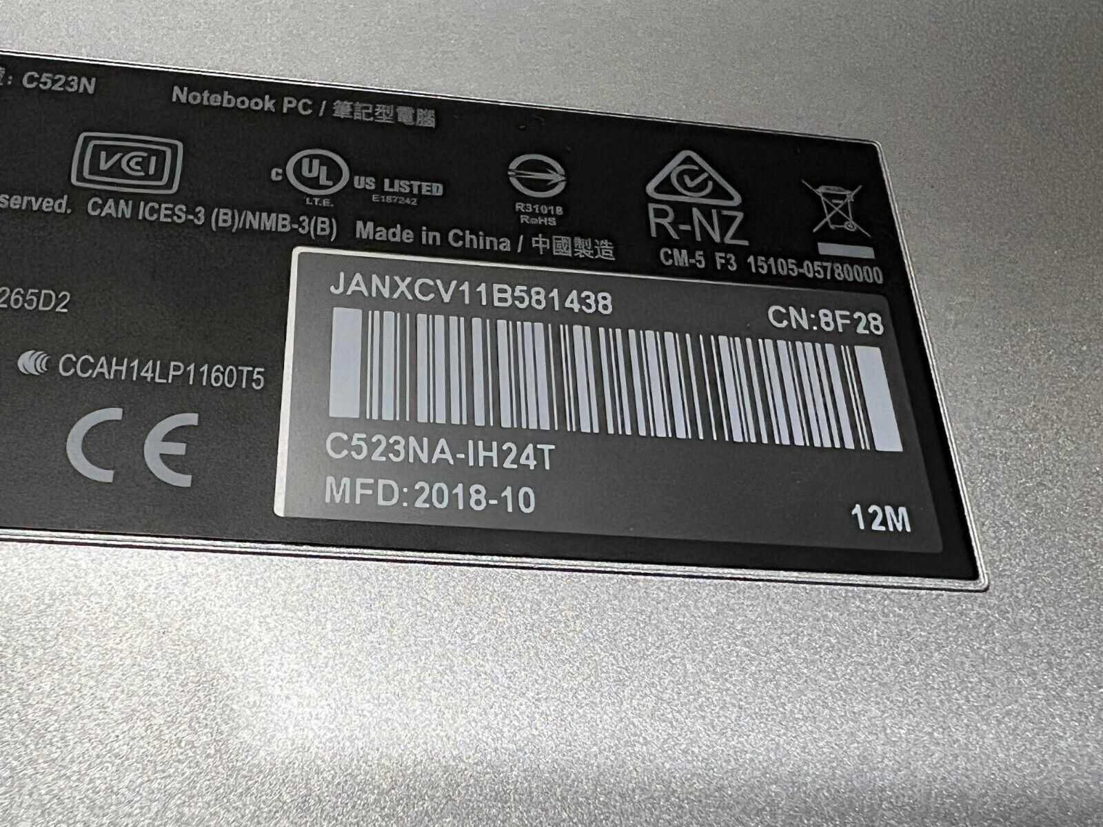 Asus Chromebook C523NA-IH24T 15.6