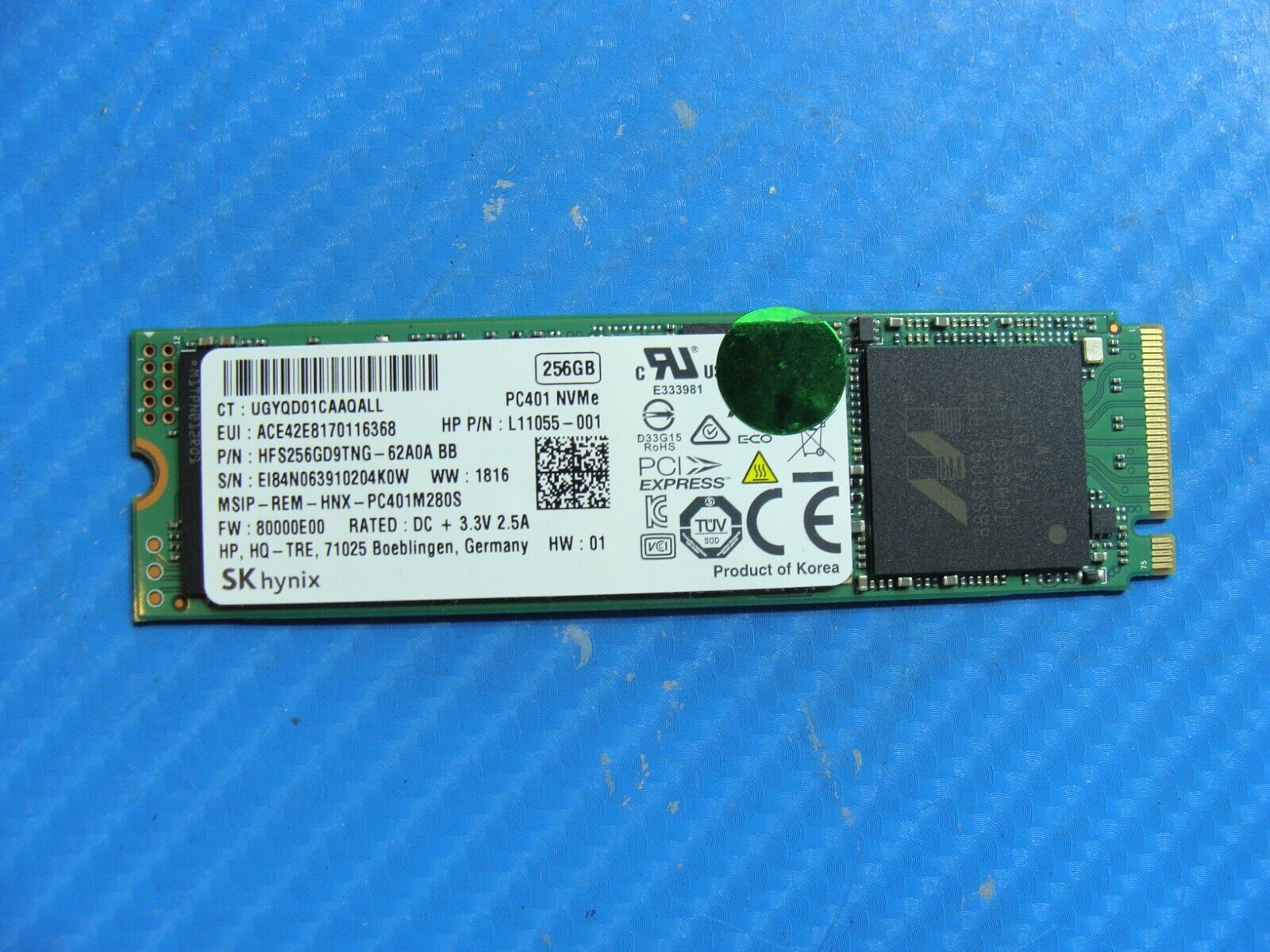 HP 470 G5 SK Hynix 256GB NVMe M.2 SSD Solid State Drive HFS256GD9TNG-62A0A