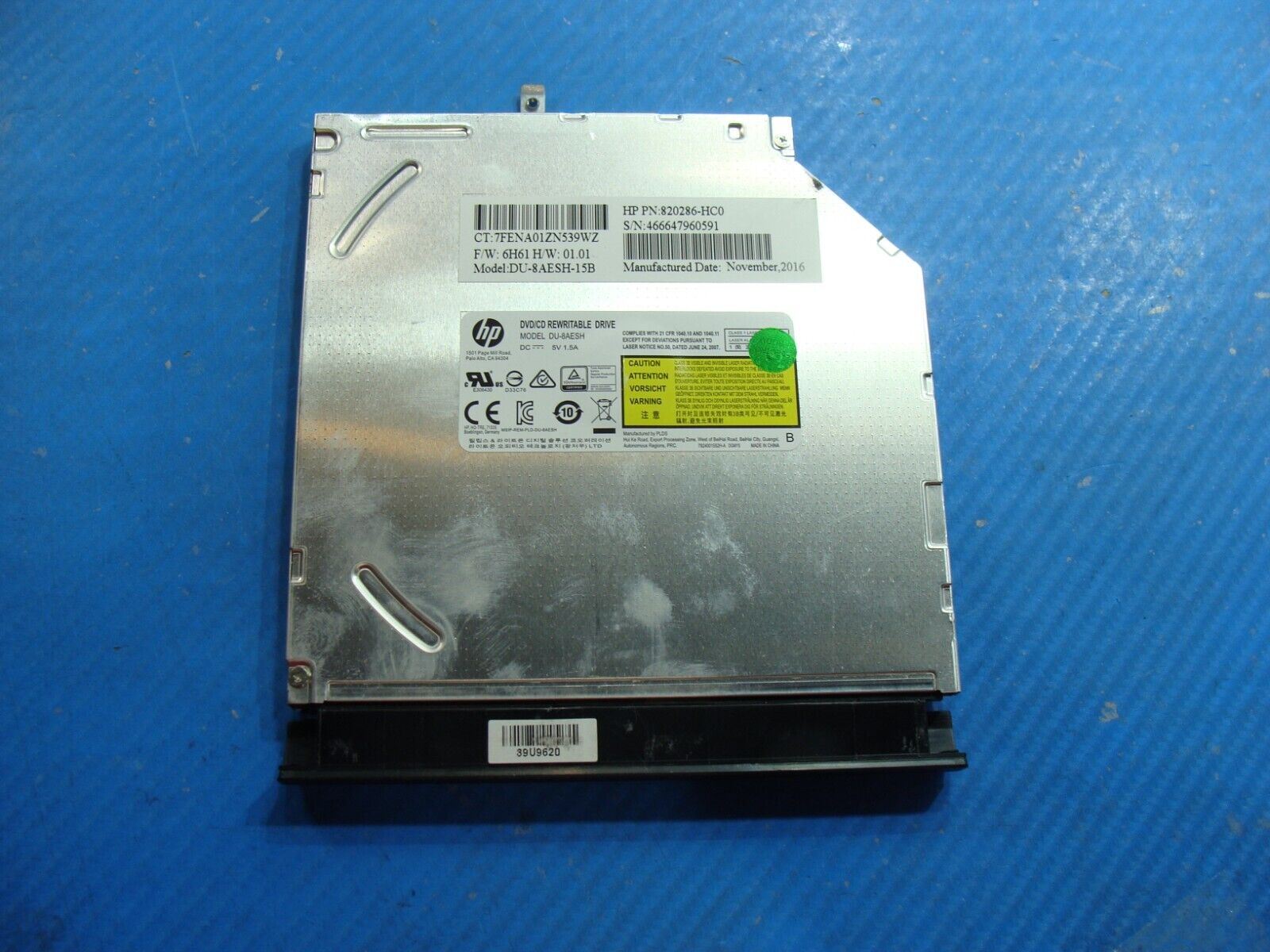 HP 15-f272wm 15.6 DVD/CD-RW Burner Drive DU-8AESH 820286-HC0