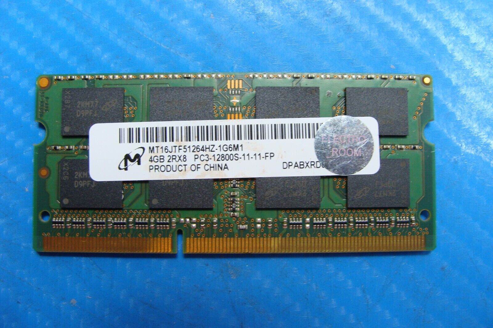 Dell 3521 So-Dimm Micron 4Gb Memory pc3-12800s-11-11-fp mt16jtf51264hz-1g6m1 - Tested Computer Laptop Parts