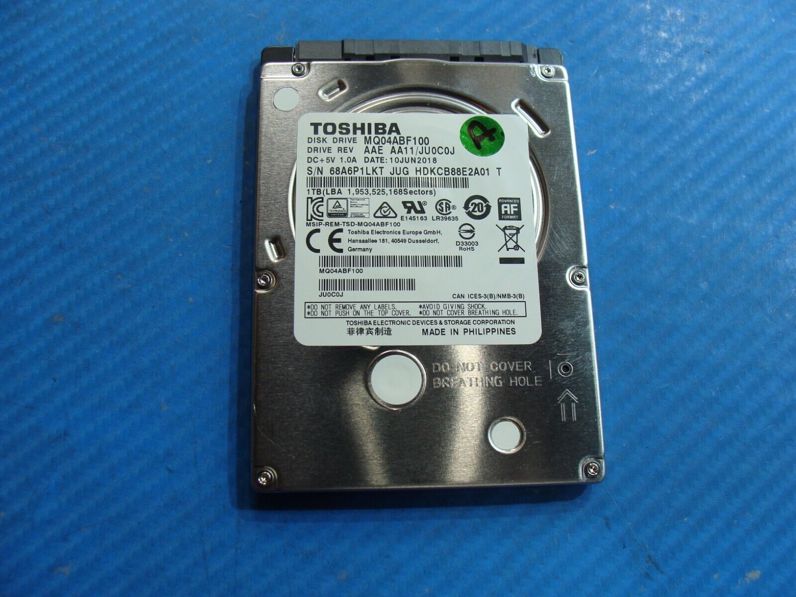 Asus FX504GM-ES74 Toshiba 1TB SATA 2.5