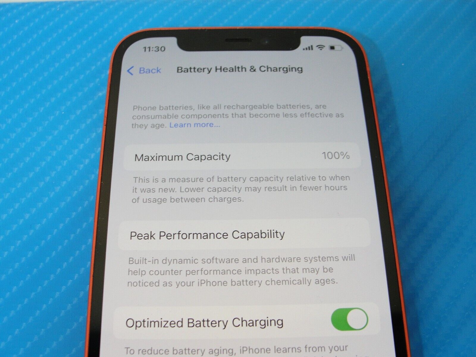 Apple iPhone 12 64gb Verizon mgf63ll/a Red Battery Health 100% /READ
