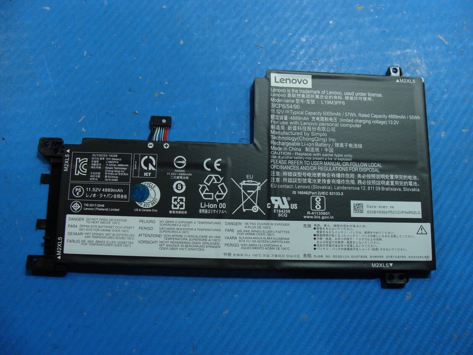Lenovo IdeaPad 5 15IIL05 15.6 Genuine Battery 11.52V 57Wh 5005mAh L19M3PF6