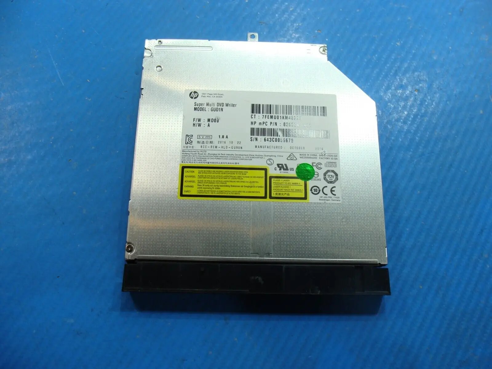 HP 15.6” 15-ay009dx OEM Super Multi DVD Burner Drive GUD1N 820286-6C1 858505-001