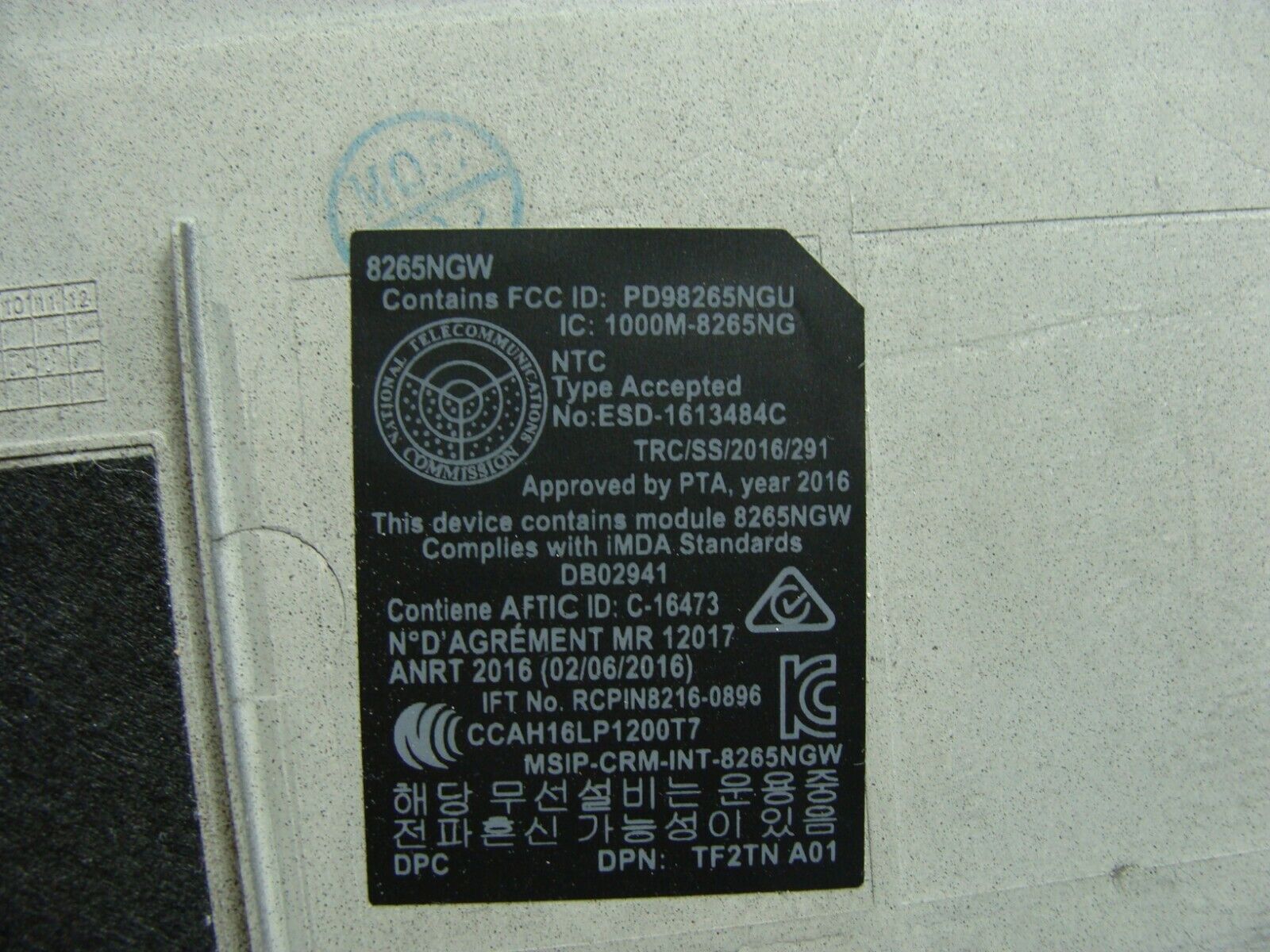 Dell Latitude 14 7490 Genuine Laptop Bottom Case Base Cover JCT3R AM265000102