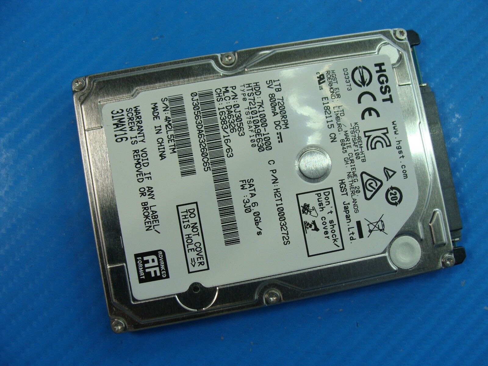 Asus GL502VT HGST 1TB 2.5 SATA 7200RPM HDD Hard Drive HTS721010A9E630