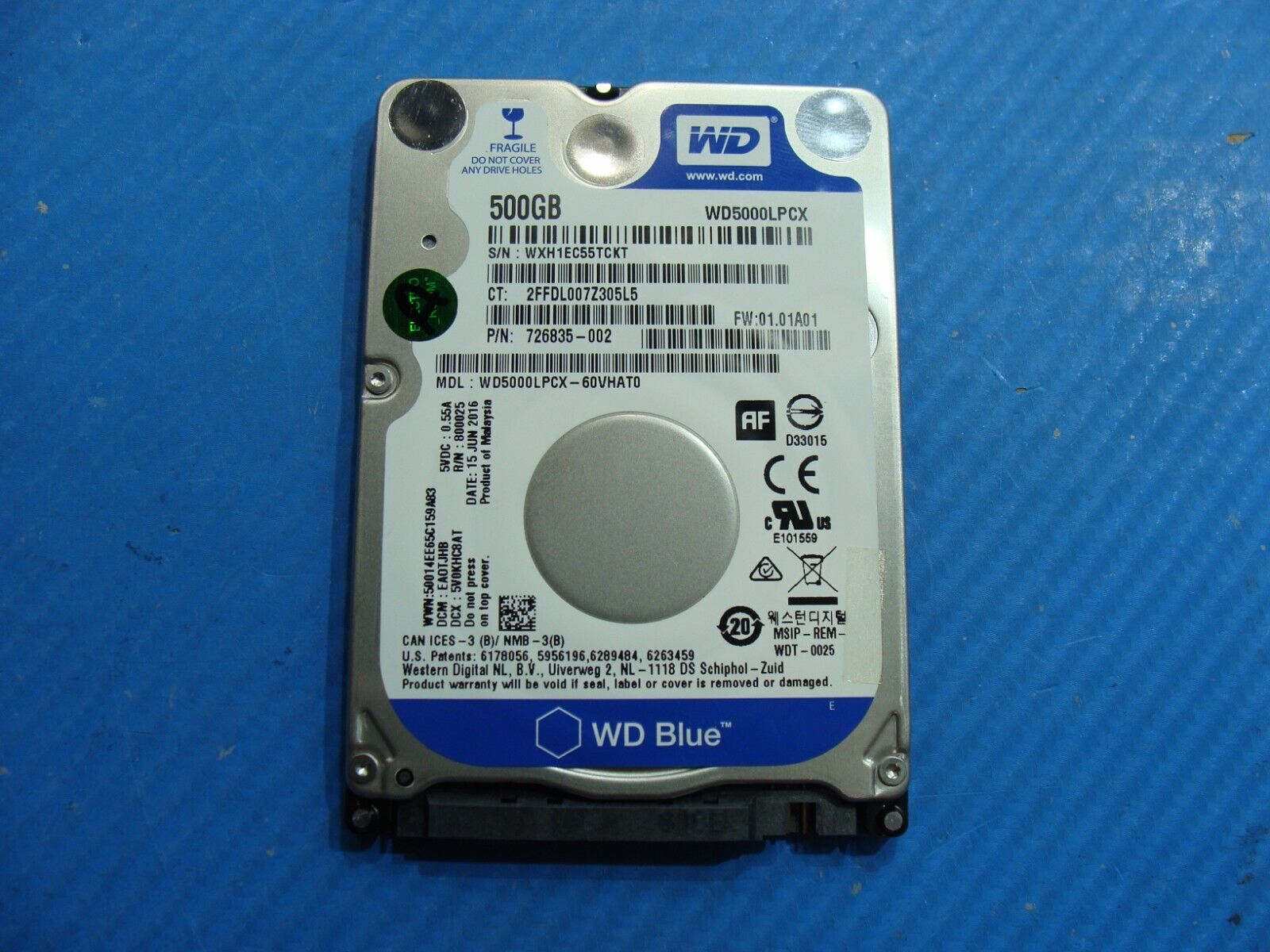 HP m3-u001dx Western Digital 500GB SATA 2.5