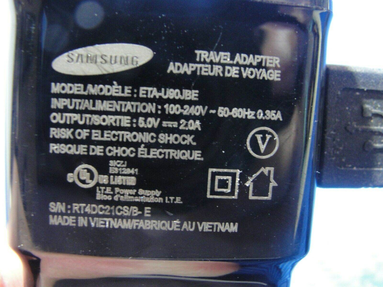 Genuine Samsung AC Adapter Power Charger 5.0V 2.0A 10W ETA-U90JBE RT4DC21CS/B - Tested Computer Laptop Parts