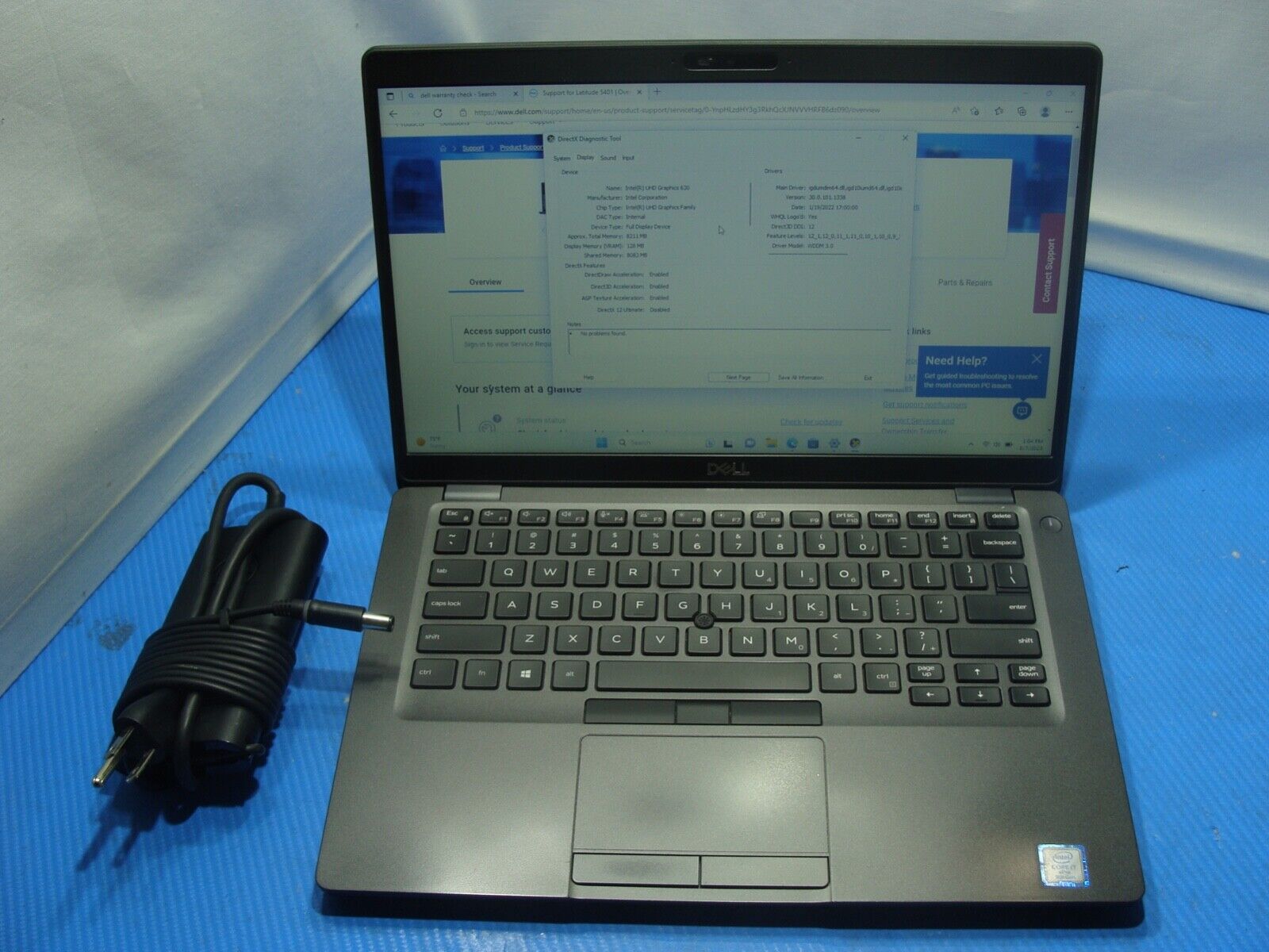 EXCELLENT BATTERY Dell Latitude 5401 14" HD i7-9850H 2.60GHz 256GB SSD 16GB W11P