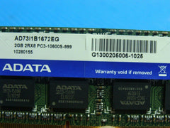 Asus P42F-XD1B ADATA 2GB 2RX8 SO-DIMM Memory RAM PC3-10600S AD73I1B1672EG - Tested Computer Laptop Parts