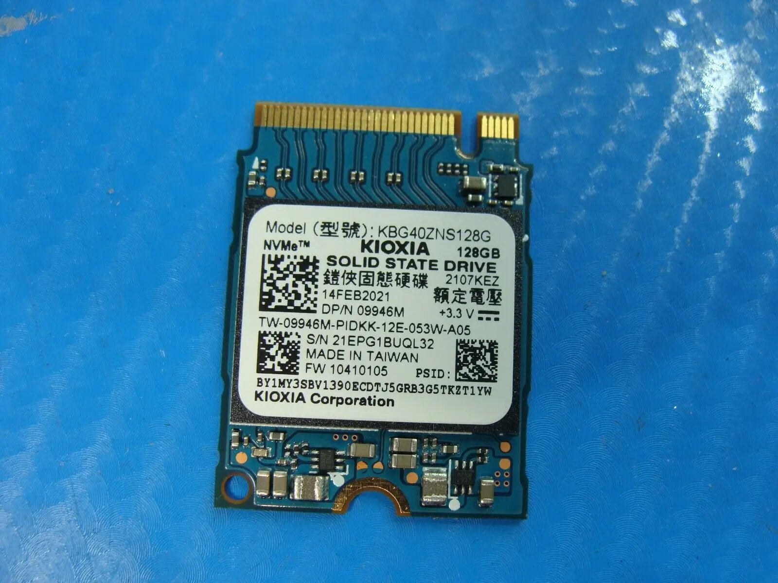 Dell 14 5406 Toshiba 128GB M.2 NVMe SSD Solid State Drive 9946M KBG40ZNS128G