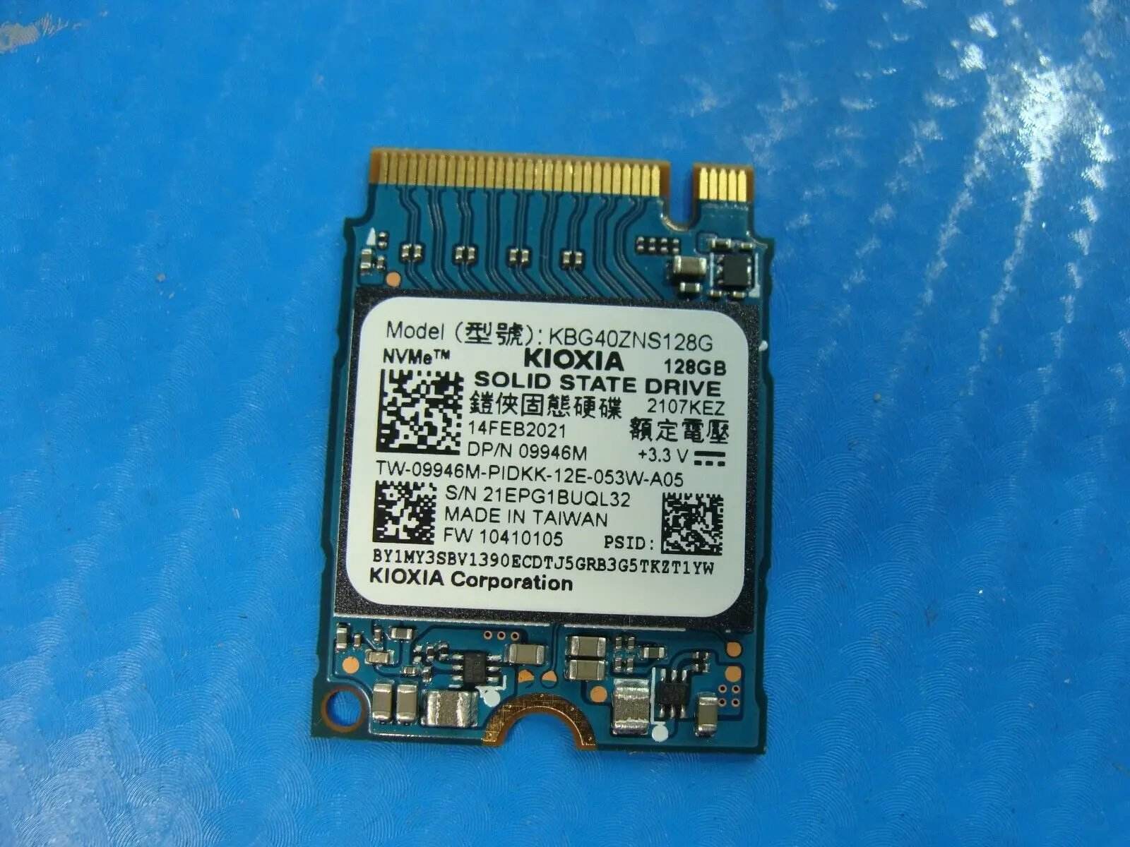 Dell 14 5406 Toshiba 128GB M.2 NVMe SSD Solid State Drive 9946M KBG40ZNS128G - Tested Computer Laptop Parts