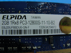 MacBook Pro A1278 Elpida 2GB Memory RAM SODIMM PC3-12800S EBJ20UF8BDU0-GN-F - Tested Computer Laptop Parts