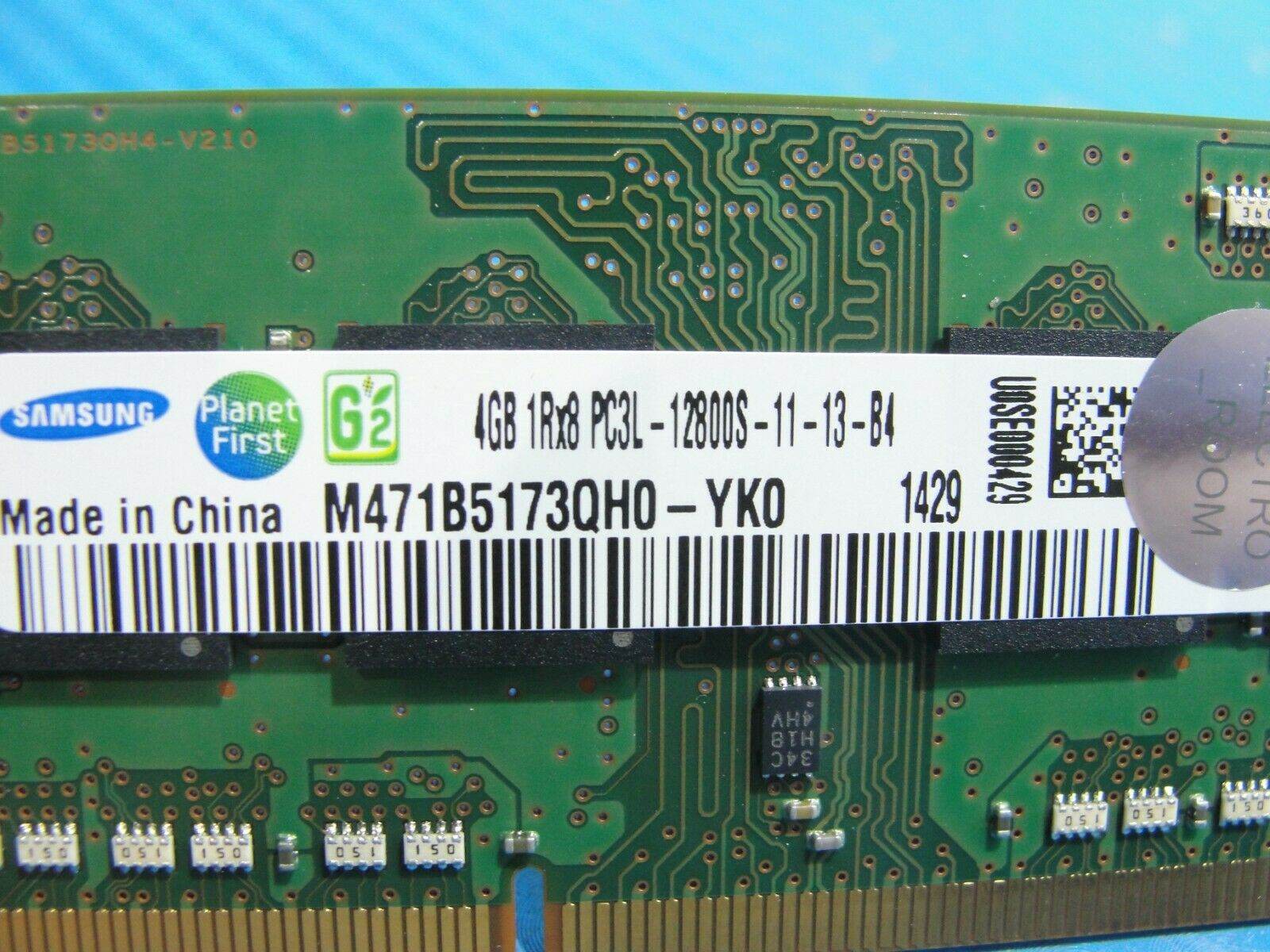 Toshiba P55W-B5224 Samsung 4GB Memory RAM SO-DIMM PC3L-12800S M471B5173QH0-YK0 - Tested Computer Laptop Parts