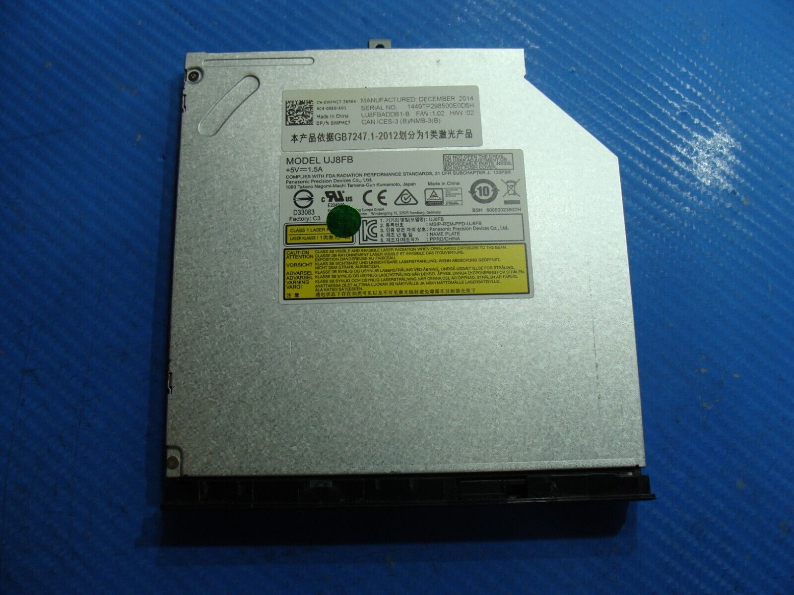 Dell Latitude E5440 14" Genuine Laptop DVD-RW Drive UJ8FB WFMC7