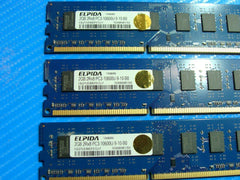 Dell Alienware Aurora Elpida 2GB x3 Memory RAM DIMM PC3-10600U EBJ21UE8BDF0-DJ-F - Tested Computer Laptop Parts