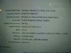 Dell Inspiron 14 7420 2-in-1 14FHD+ TOUCH Intel i7-1255U 1.7GHz 16GB 512GB SSD