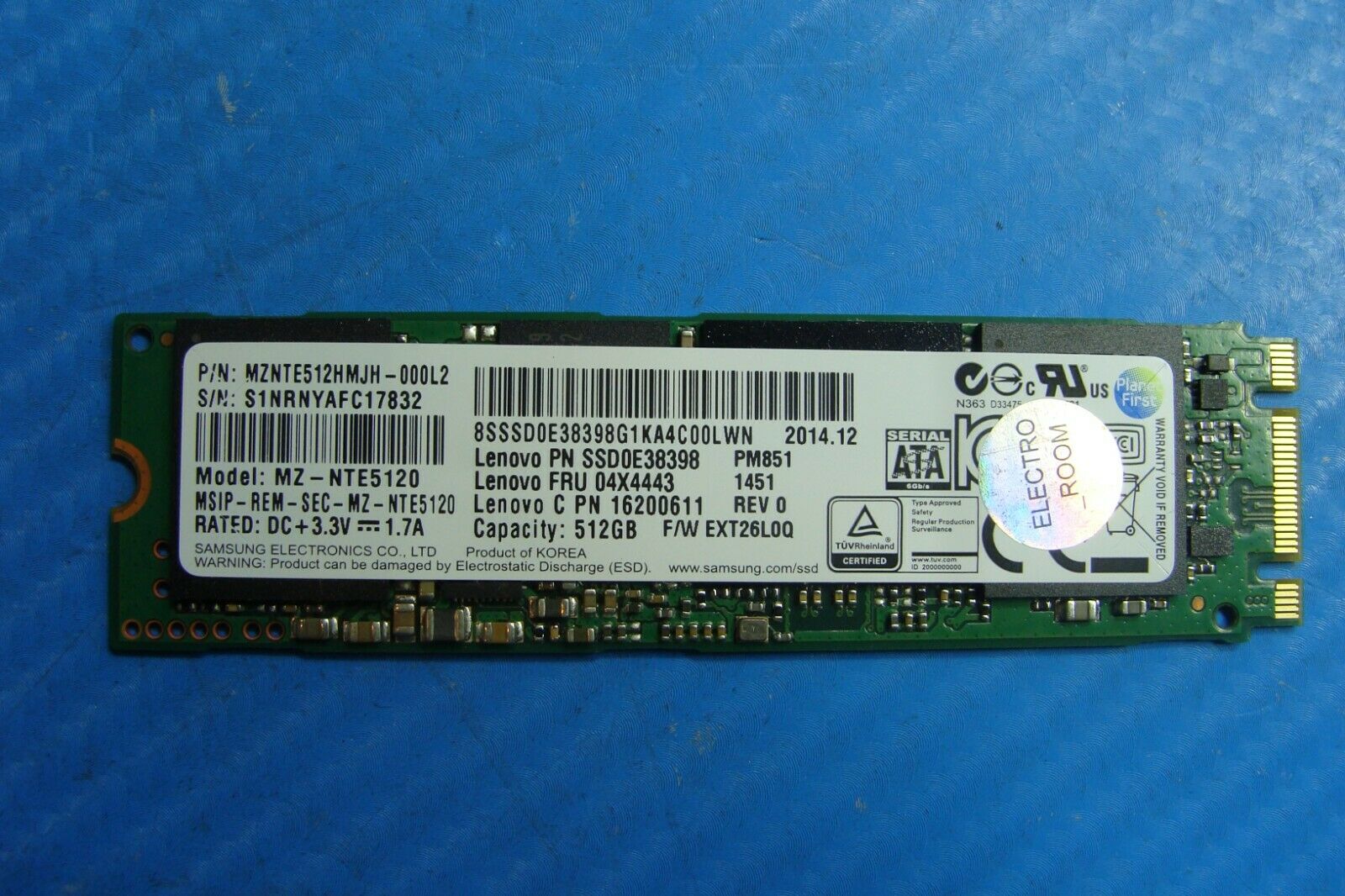 Lenovo 3 Pro 1370 Samsung M.2 512GB SSD Solid State Drive mznte512hmjh-000l2 