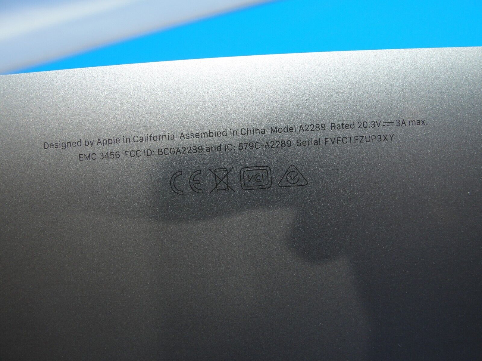 MacBook Pro A2289 13 2020 MXK62LL/A Bottom Case Space Gray 923-04011