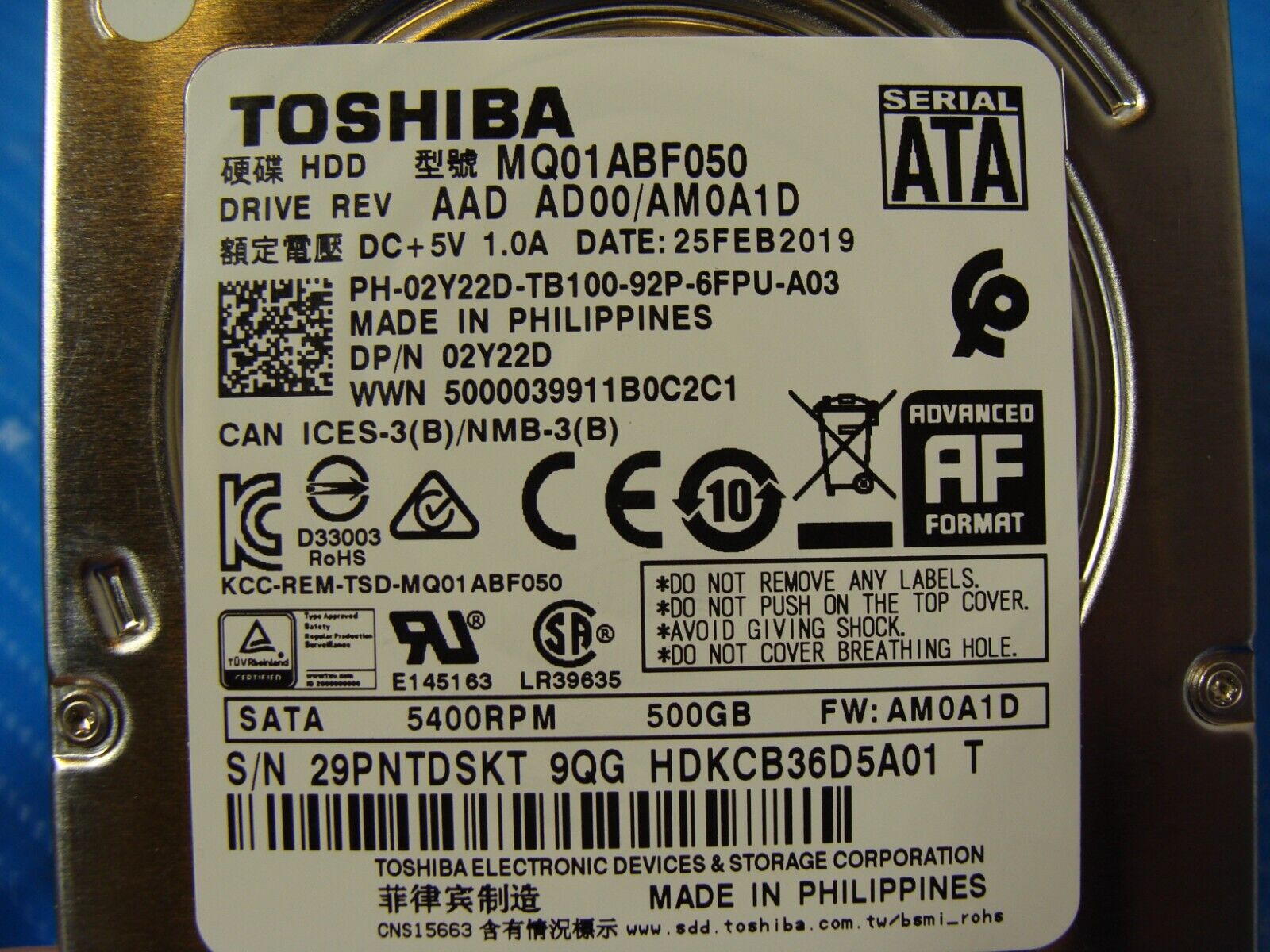 Dell Inspiron 3482 Toshiba 500GB SATA 2.5