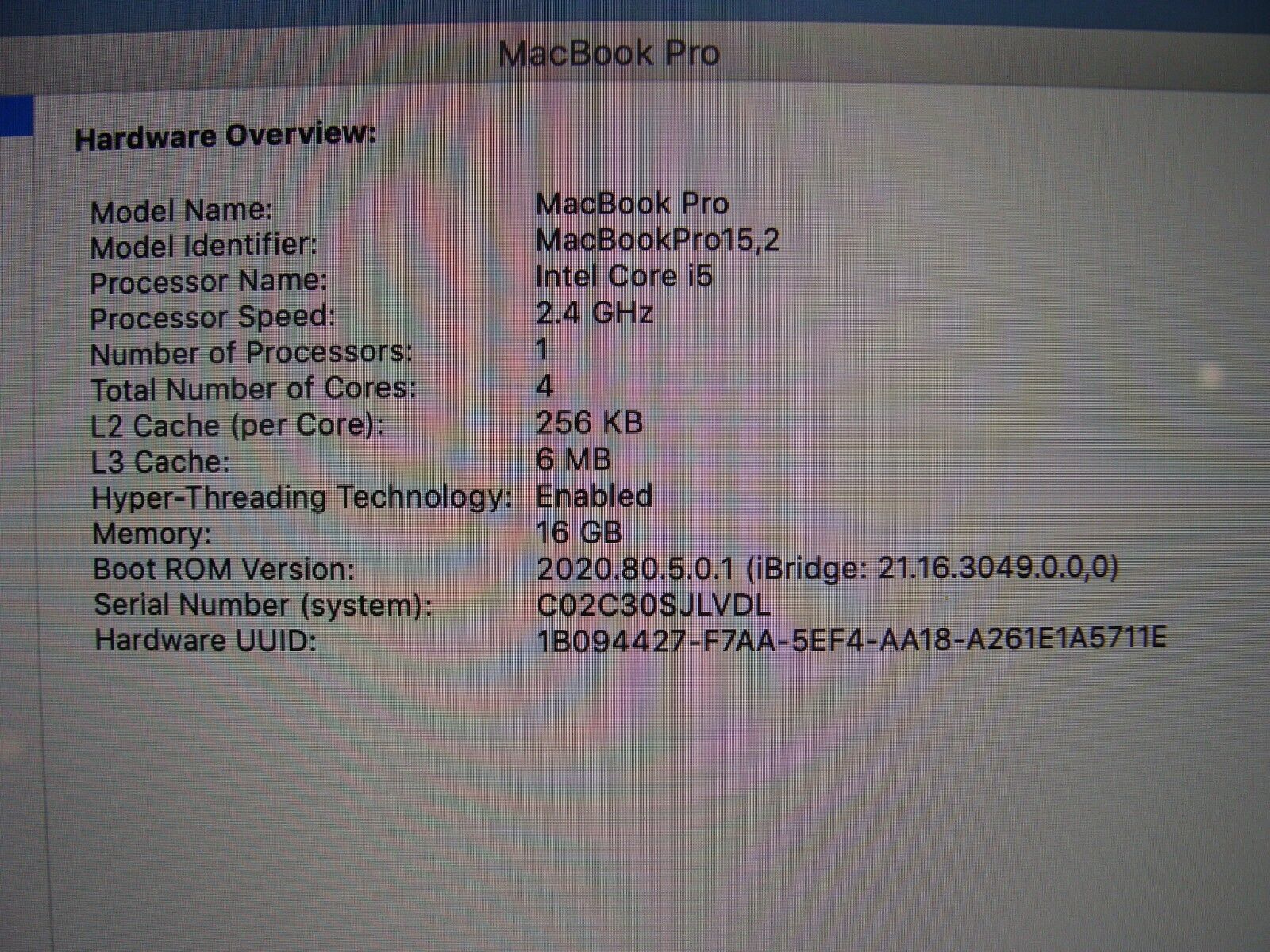 Apple Macbook Pro 13 2019 A1989 Core i5-8279U 16GB 256GB Iris Plus TOUCHBAR/ID