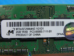 Apple A1286 Laptop Micron 2GB Memory PC3-8500S-7-11-B1 MT8JSF25664HZ-1G1D1 - Tested Computer Laptop Parts