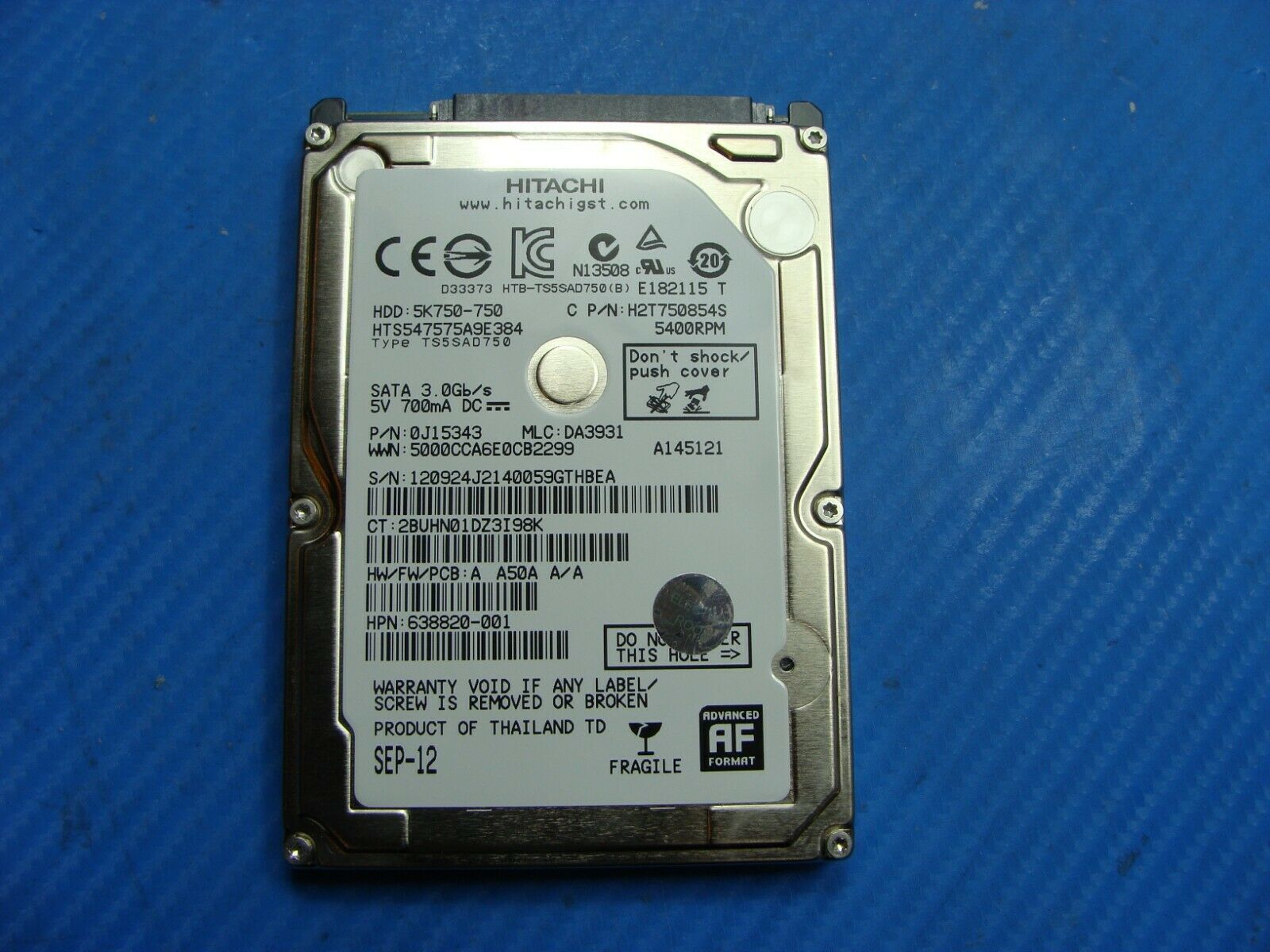 HP m6-1105dx Hitachi 750GB SATA 2.5