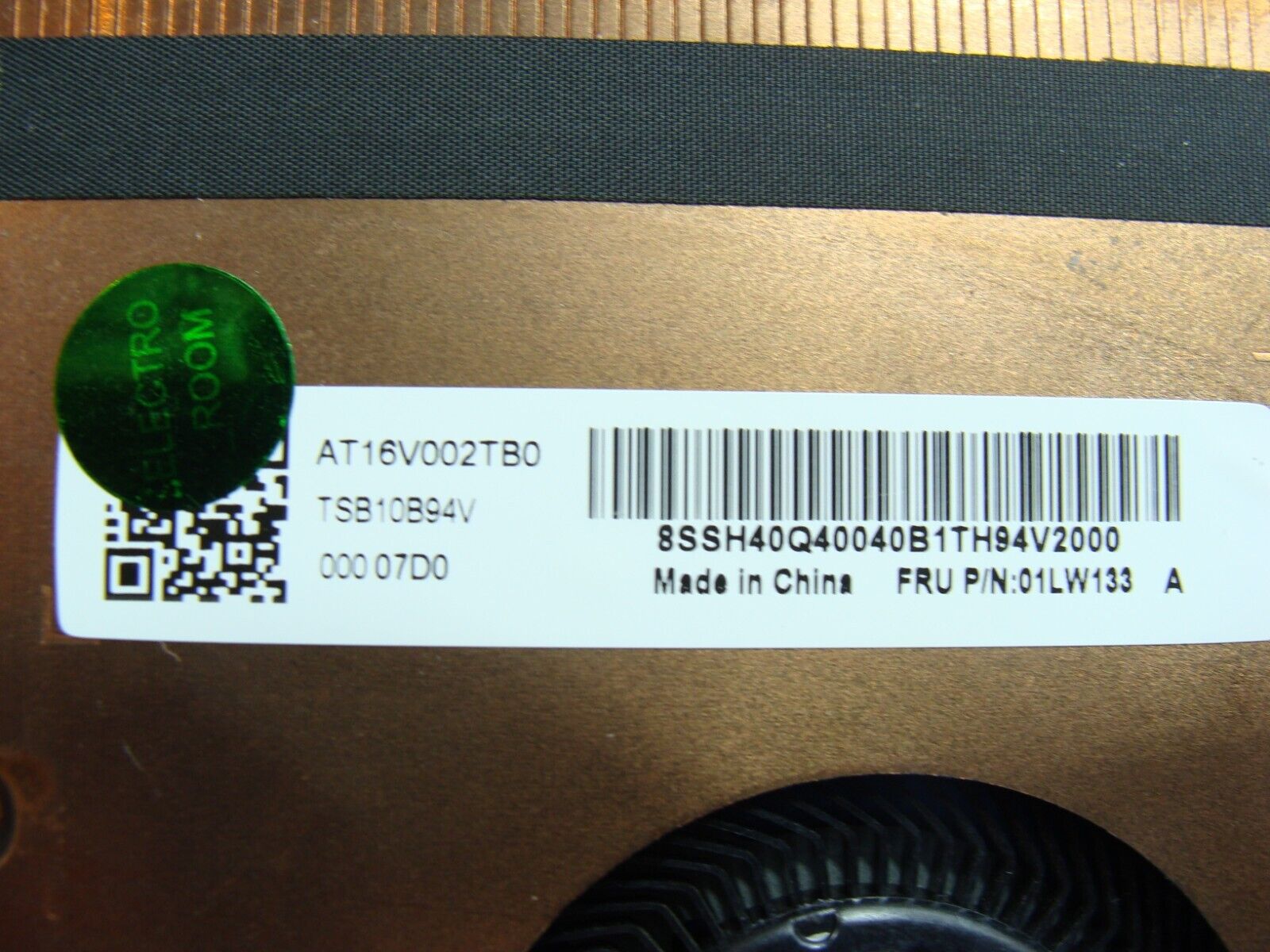 Lenovo ThinkPad E485 14 CPU Cooling Fan w/Heatsink 01LW133 AT16V002TB0