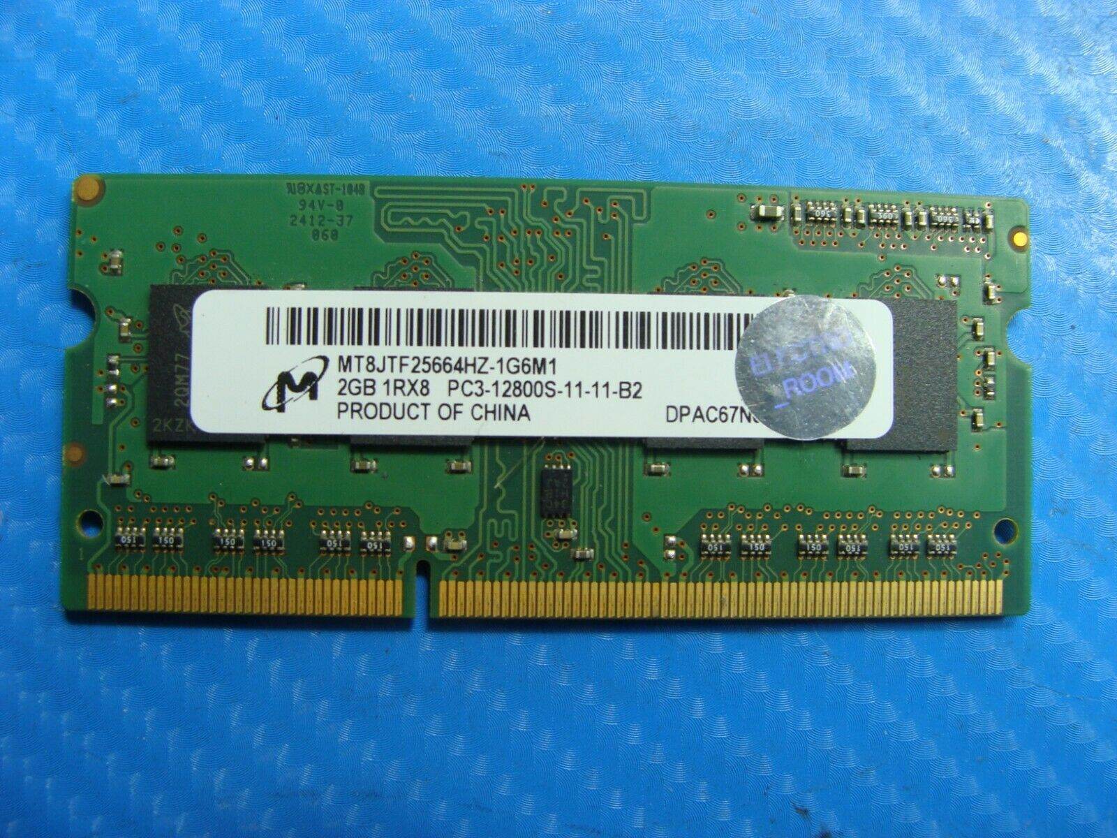 Apple A1278 Laptop Micron 2GB Memory PC3L-12800S-11-13-C3 MT8JTF25664HZ-1G6M1 - Tested Computer Laptop Parts