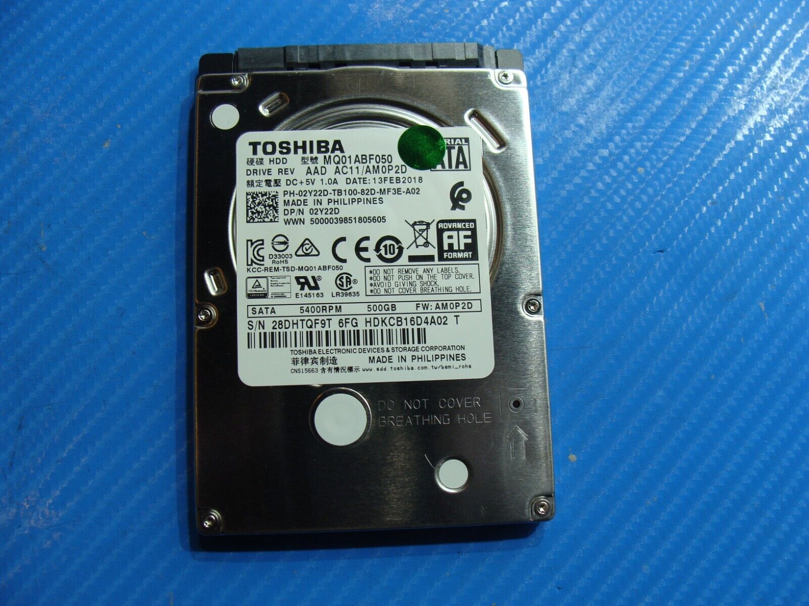 Dell 3185 Toshiba 500GB 2.5