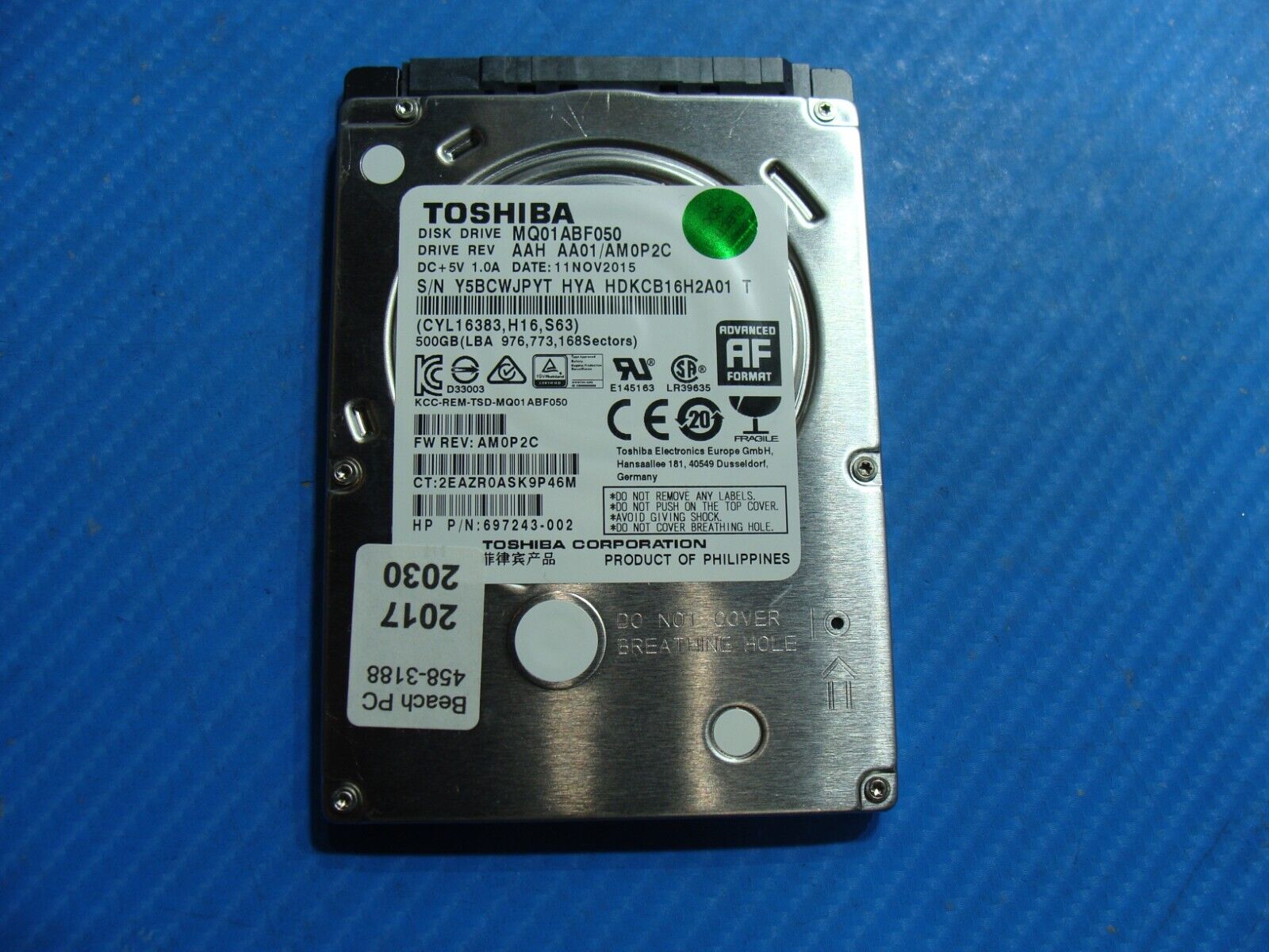 HP 15-f233wm Toshiba 500GB Sata 2.5