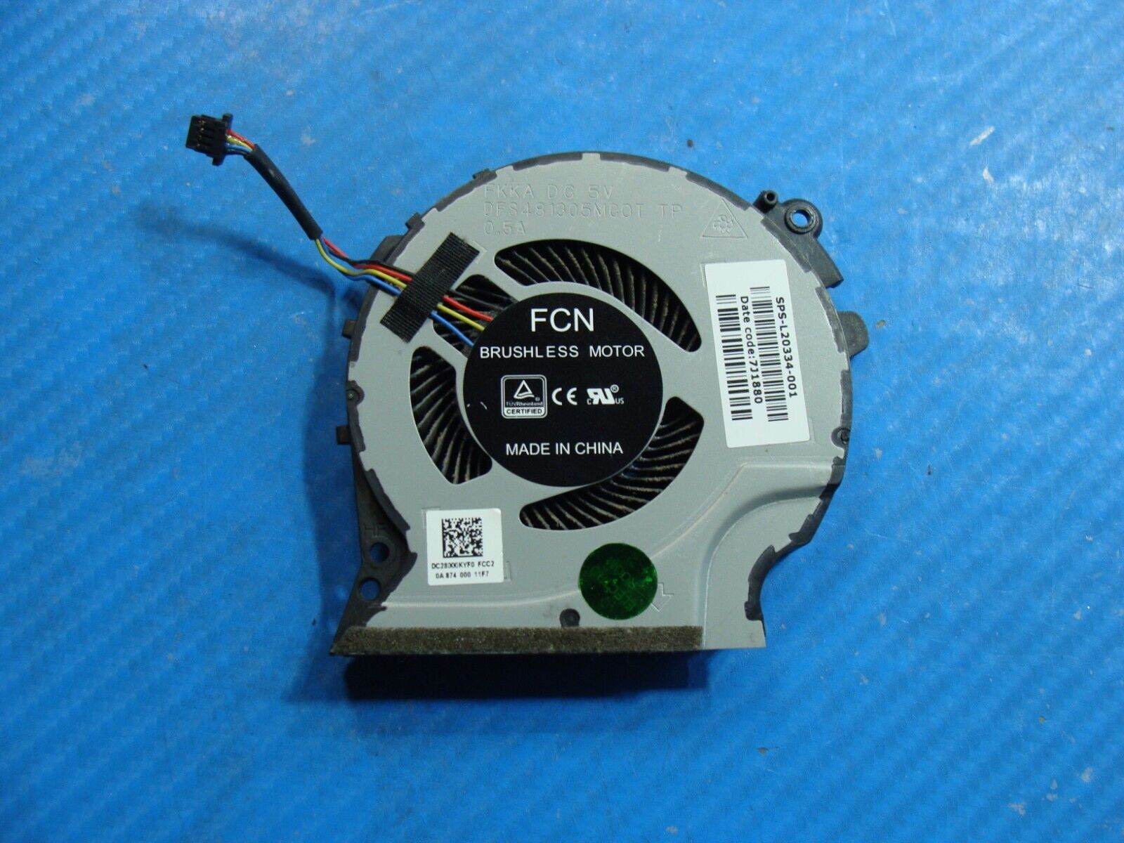 HP Pavilion Gaming 15.6’’ 15-cx0056wm OEM CPU Cooling Fan L20335-001 DC28000KZF0 - Tested Computer Laptop Parts