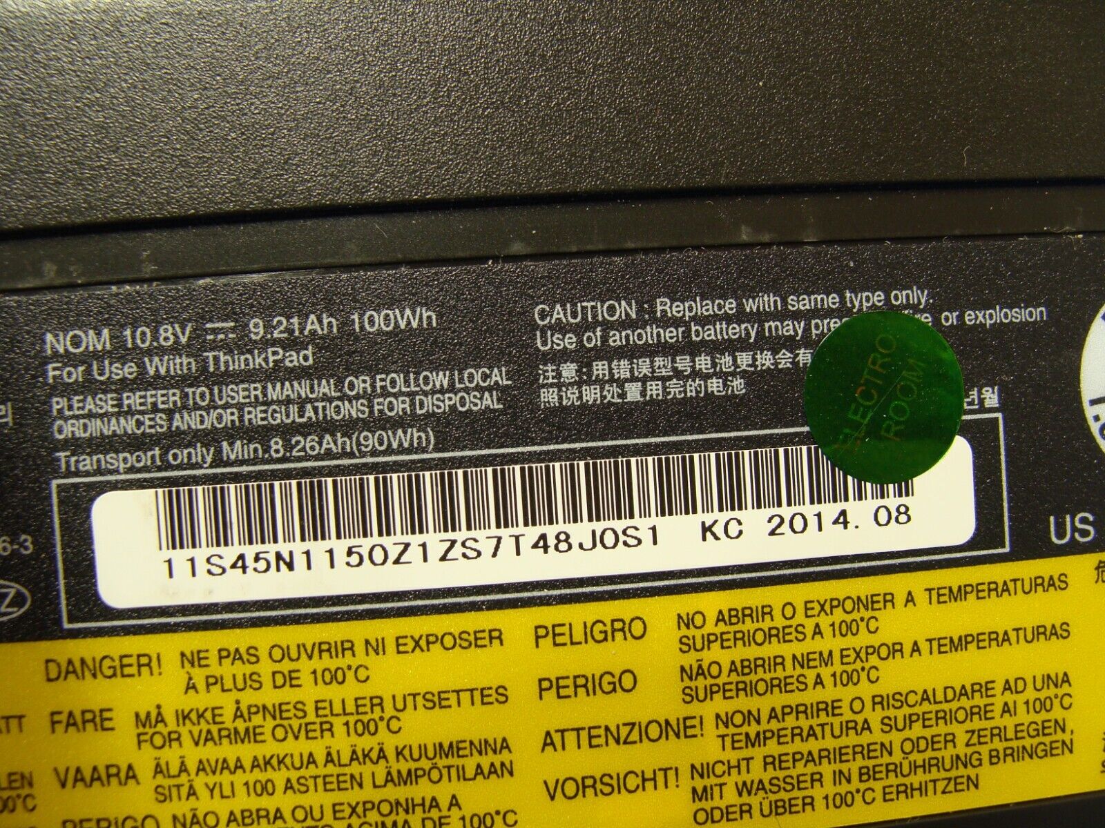 Lenovo ThinkPad 15.6” T540P Genuine Battery 10.8V 100Wh 8260mAh 45N1150 45N1779